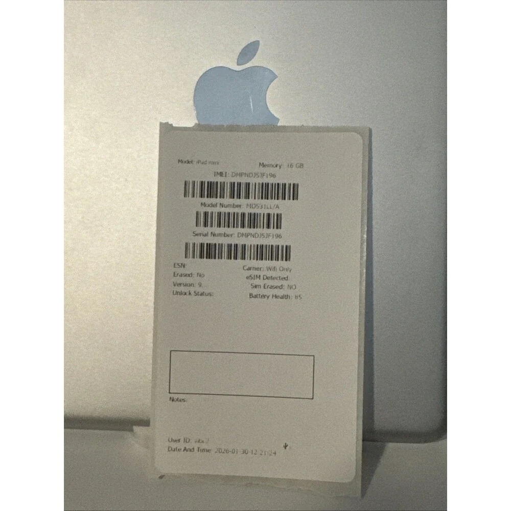 Apple iPad mini 1st Gen. 16GB, Wi-Fi, 7.9in - White & Silver MD531LL/A CRKGLS